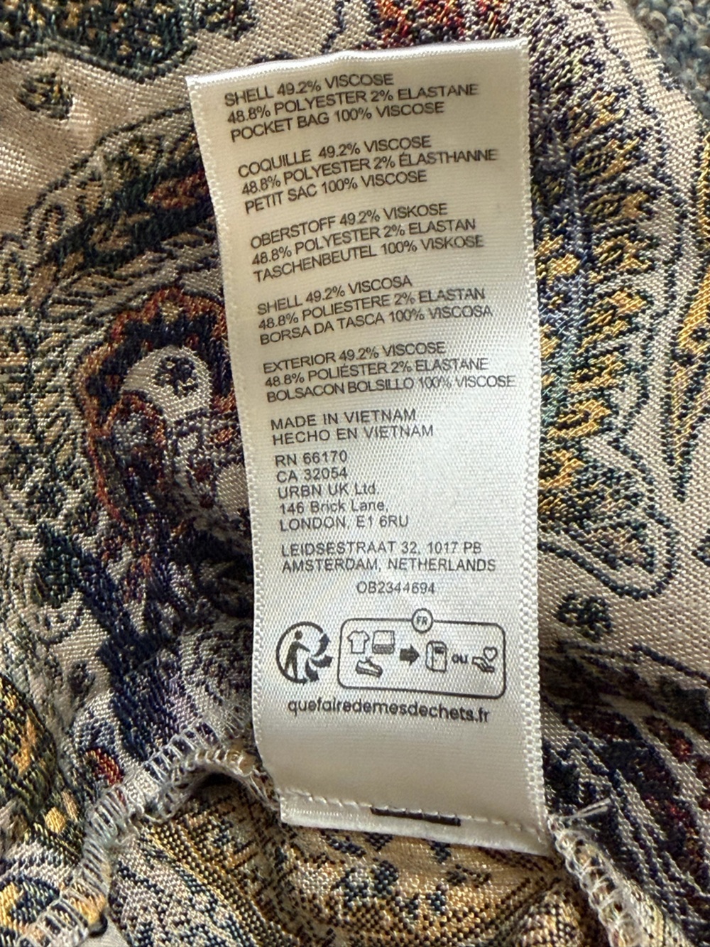 Free People Aster Jacquard Flare Trouser Pants Paisley Boho Tapestry Size 14 - Picture 11 of 15